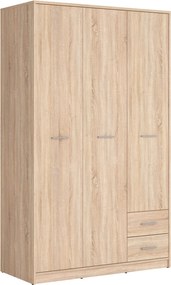 Dulap NEPO PLUS, stejar sonoma, PAL, cu 3 usi si 2 sertare, 119x55x197