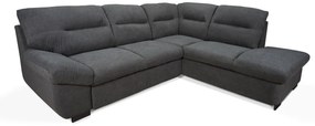 Coltar dreapta extensibil, Toronto, 218 x 262 x 94 cm, lada de depozitare, gri