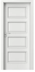 Usa Interior din MDF Porta Laminate CPL Model 5.1 (Culoare: Alb, Toc: Reglabil 10 cm, Maner: Patrat argintiu crom, Dimensiune: 60 cm)