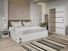 Set mobila dormitor 4 piese Zeno Alb/San Remo C38