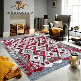 Covor rustic traditional 140x215 cm Gri