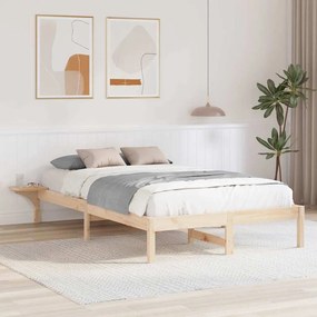 vidaXL Cadru de pat cu mese laterale Maro 135 x 190 cm Maro