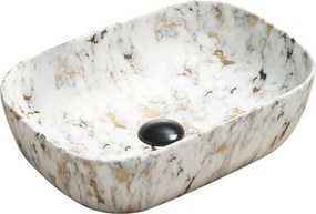 Mexen Rita lavoar deasupra blatului 45 x 32 cm, piatră albă - 21084595