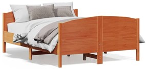 3216169 vidaXL Cadru de pat cu tăblie, maro ceruit, 160x200 cm, lemn masiv pin