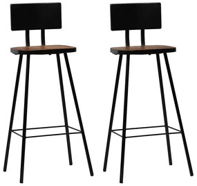 vidaXL Scaune de bar, 2 buc., lemn masiv reciclat