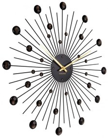 Ceas de perete cu cristale negre Karlsson Sunburst