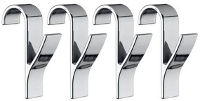 Set 4 suporturi pentru prosoape, Argintiu, 10,5x7x2,5 cm, WENKO