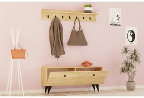 Cuier de perete cu dulap de pantofi Rupa Oak