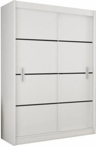 Dressing MERINA, alb/negru, PAL melaminat, cu 2 usi, 203x60x215 cm