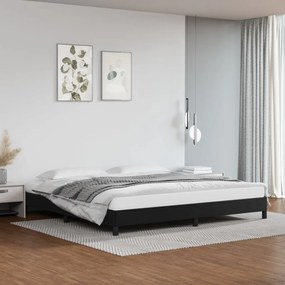 346922 vidaXL Cadru de pat, negru, 200x200 cm, piele ecologică