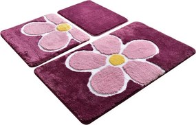Set 3 covorase baie 359CHL3159, forma dreptunghiulara, acril, mov