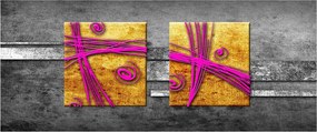 Tablou - Pătratr colorate pe fond negru (120x50 cm)