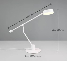 Veioză alb mat LED cu structură flexibilă (înălțime 64 cm) Manduro – Trio