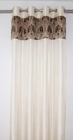 Draperie gata cusută în nuanțe de bej cu model Lăţime: 140 cm | Lungime: 250 cm (într-un set de 1 bucată)