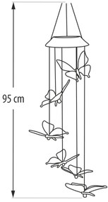 Lampă solară LED RGB 6xLED/1,2V 300 mAh IP44 - model fluture