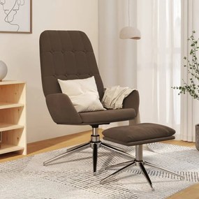 3097692 vidaXL Scaun de relaxare cu taburet, maro, microfibră