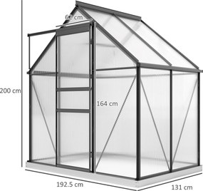 Outsunny Seră Walk-In din Policarbonat 192.5 x 131 cm | Aosom Romania