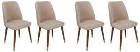 Set de scaune de sufragerie Hugo Cream and Walnut, 4 buc.