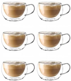 Set 6 cani Nastory, pereti dubli, sticla borosilicata, 300 ml