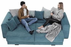 Canapea foarte spatioasa, albastru, mentol, gri deschis, GILEN BIG SOFA