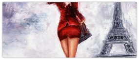 Tablou - Femeie și Turnul Eiffel (120x50 cm)