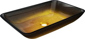 Mexen Megan lavoar de sticlă pe blat 56 x 36 cm, auriu închis - 24135651
