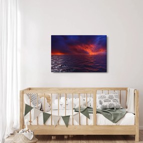 Tablou cu mare și păsări (90x60 cm)