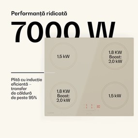 Klarstein Plită cu inducție Victoria, 60 cm, 4 plite, glisantă, funcție Boost