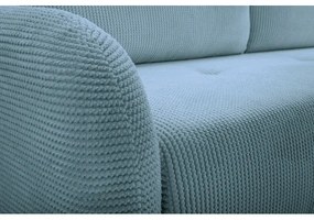 Canapea extensibilă tapițată cu 3 locuri CLOUDY, turcoaz