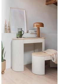 Masă consolă bej din metal 40x100 cm Estriado – Leitmotiv