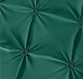 Lenjerie de pat cu pliuri, tesatura tip finet, pat 2 persoane, 6 piese - Verde