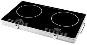 Plita infrarosu dubla Elite EFP-1258T, 4400W, Afisaj LED, Control prin senzor, Timer, Negru/Gri