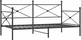 vidaXL Pat de zi fără saltea Negru 100x190 cm Oțel