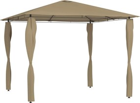 vidaXL Pavilion cu huse pentru stâlpi, gri taupe, 3x3x2,6 m, 160 g/m²