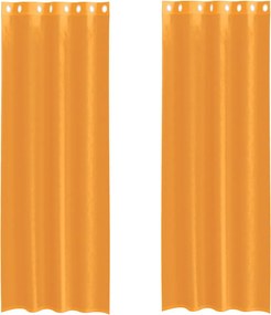vidaXL Perdele Voile cu Oelii 2 buc Portocaliu 140x300 cm