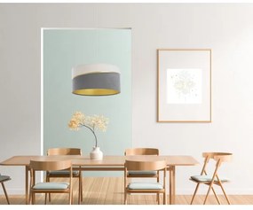 Lustră pe cablu SWING 1xE27/60W/230V gri/alb/auriu