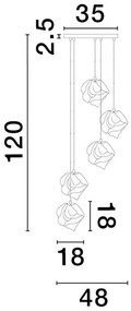 Lustra cu 5 Pendule design decorativ modern ODELLE