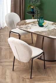 Masa extensibila Robinson marmura bej/cappuccino - L160-200 cm