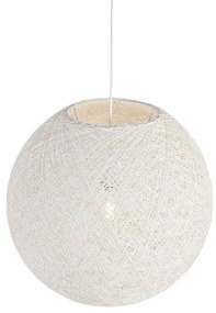 Lampă suspendată rustică albă 60 cm - Corda