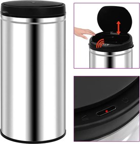 vidaXL Coș de gunoi automat cu senzor, 70 L, oțel inoxidabil