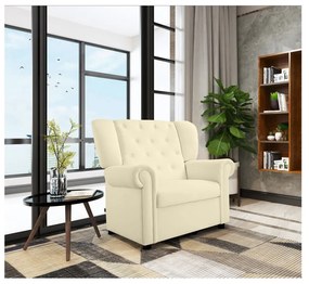 Fotoliu alb balansoar/chesterfield cu tapițerie din catifea Lillyse – Støraa