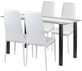 Norman 4+1 set de sufragerie alb