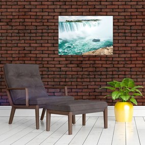 Tablou cu cascadele și corabie (70x50 cm)