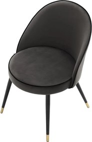 Set de 2 scaune elegante design LUX Cooper, catifea gri inchis 113125 HZ