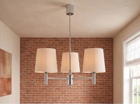 Brilagi - Lustră cu tijă MONTE 3xE27/60W/230V bej/crom lucios