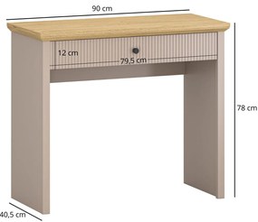 Masă de toaletă Indices (taupe + stejar pietros). 1116870