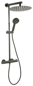 Coloana de dus cu baterie termostatata Ferro Trevi finisaj gri Gun Metal mat