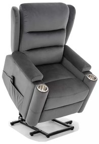 Scaun reclinabil Pontils Velvet, gri