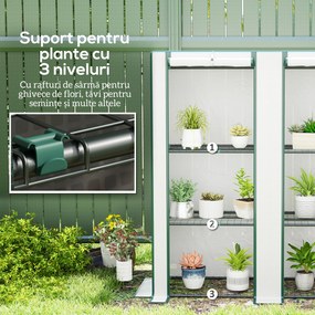 Outsunny Seră Aplicată, din PE Consolidată,, 144 x 48 x 152 cm, Alb | Aosom Romania