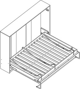 Pat rabatabil Basic orizontal 90x200 - alb lucios